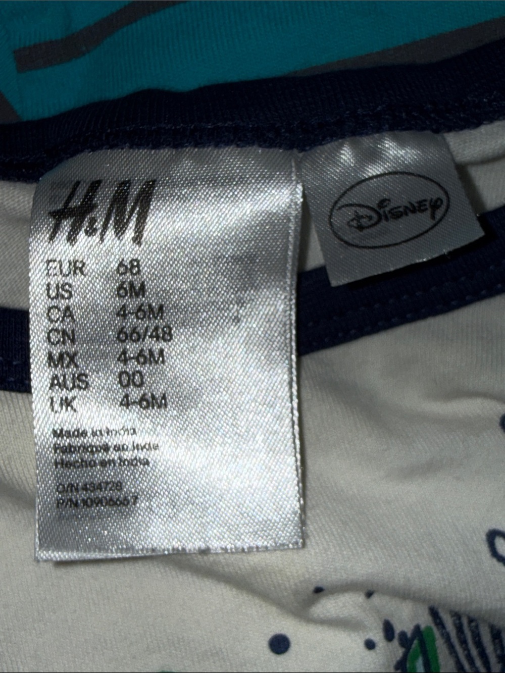 3-6m vintage Disney Mickey Mouse Baby t-shirt Jumper x2 Blue, Teal & White - Picture 7 of 7